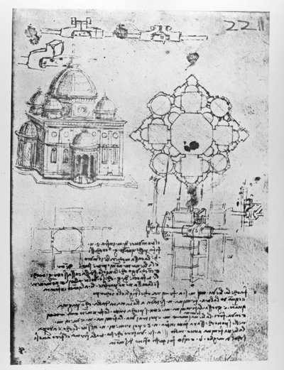 Design for a church, fol. 4r by Leonardo da Vinci